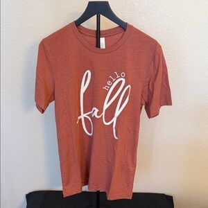 Bella Canvas Rust 'Hello Fall' Short Sleeve Tee